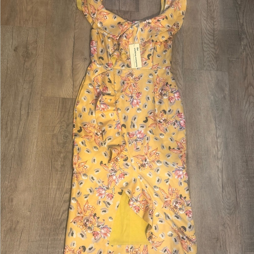 The Clothing Company Yellow Floral Midi Dress
